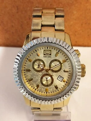 MARCECKO CHRONOGRAPH QUARTZ E22531G1 GOLDEN MEN'S VINTAGE WATCH - image 1 of 4