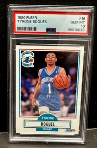 Tyrone Bogues 1990 Fleer Basketball Card #16 PSA 10 GEM MT Charlotte Hornets - Bild 1 von 4