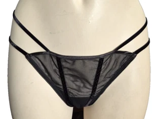 Petitenoir 1918 Luxus Slip Gr.36 XS UK 8 Mesh mit Samt elastisch Riemen Schwarz - Picture 1 of 10
