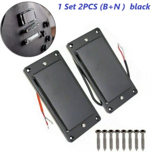 Black Sealed Humbucker Pickups 1 Set Bridge and Neck Pickups For Electric Guitar - Picture 1 of 14