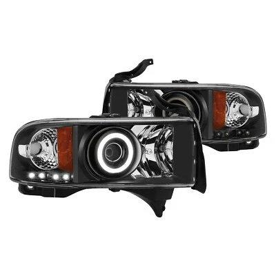 94-01 Dodge RAM 1500 2500 3500 1 pieza Proyector Faro Esquina Negro CCFL Halo Foto 1 de 4