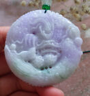 Certified Lavender Green A Jade jadeite Pendant Dragon Mouse Circle 龙 596970 AS