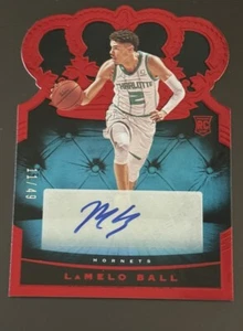 Lamelo Ball 2020-21 SSP Panini Crown Royale Red Rookie Auto #11/49 Hornets - Foto 1 di 4