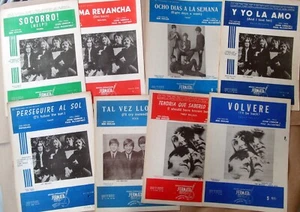 BEATLES Lotto di 8 SPARTITI MUSICALI ARGENTINA ORIGINALI anni 60 - Foto 1 di 4