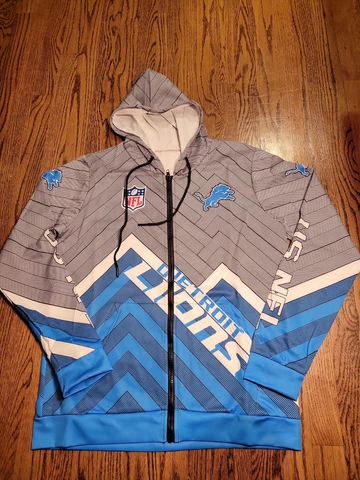Detroit Lions Jacket Full Zip Light Weight Adult Coat Size Medium Football Cover