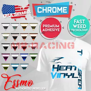 Essmo Stretchable Weed Foil Chrome Heat Transfer Vinyl Sheets Iron On Heat Press - Picture 1 of 60