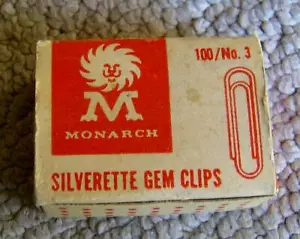 RARE vintage 1960s MONARCH Silverette Gem Clips Paperclips GROOVY LION MASCOT - Picture 1 of 2