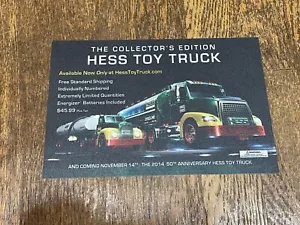 2014 Hess Toy Truck Sign 6” x 9” 50th Anniversary 50 Years Collector's Edition - Picture 1 of 2