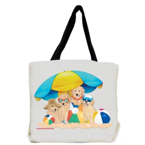 Golden Retriever Dog Beach Pawty Tote Bag - Picture 1 of 1