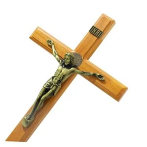 15 Zoll großes Kruzifix Wandkreuz für Zuhause Wanddekoration hellbraun - 15 Zoll - Bild 1 von 6