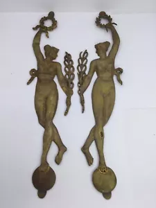 ANTIQUE BRONZE APPLIQUÉ WOMAN NUDES (I1309) - Picture 1 of 9