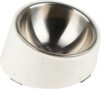 SUPERDESIGN Mess Free 15° Slanted Bowl for Dogs and Cats, Tilted Angle Bulldog B