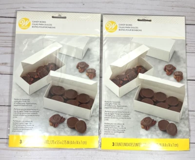 Cajas de dulces Wilton blancas 1/2 lb 5,5 x 2,75 x 1,75 rectangulares 3 unidades (paquete de 2) Foto 1 de 4