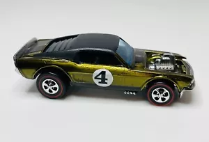 Hot Wheels Redline MUSTANG BOSS HOSS Olive/Black Roof HK Base Vintage Restored - Picture 1 of 6