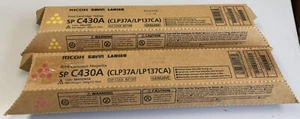 2 p Genuine Ricoh SP C430A Yellow & Magenta Toner 821106 821107 OEM C430 C431 DN - Picture 1 of 2