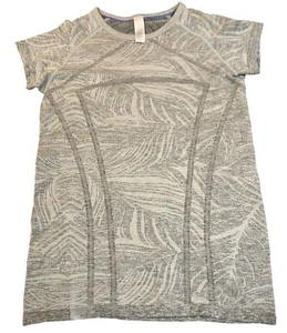 Ivivva Lululemon Girls Swiftly Tech Gray Grey Short Sleeve Tee Shirt 14 T Plant - Picture 1 of 6
