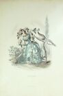 Gravure Grandville "Les fleurs animées" AUBEPINE 1847