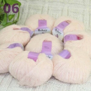 Sale New 8BallsX25g Luxury Soft Mohair Warm Wrap Shawl Hand Knit Crochet Yarn 06 - Picture 1 of 24