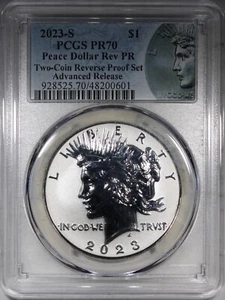 2023-S Reverse Proof Peace Dollar PCGS PR70 Advanced Release - Picture 1 of 2