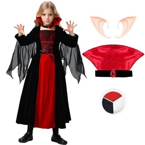 Vampirkostüm Kinder Halloween Kostüme für Mädchen Gothic Vampir Outfit Verkle... - Bild 1 von 7