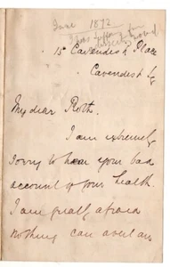 Dr. Sydney Ringer SIGNED 1872 letter by notable physiologist - Ringer's solution - Picture 1 of 11