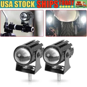 2X White LED Mini Motorcycle Headlight Hi/Lo Spot Light Driving Fog Lamp ATV SUV - Bild 1 von 12