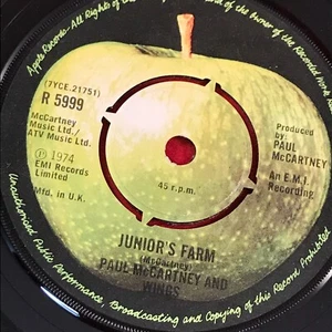 PAUL McCARTNEY & WINGS Junior's Farm 1974 UK 7" vinyl single Sally G original 45 - Imagen 1 de 2