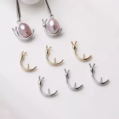 10 tapas de cuentas de caracol, colgante de caracol tono dorado/plateado, soportes de perlas medio perforadas Foto 1 de 4