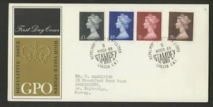 FDC FIRST DAY COVER MACHIN HIGH V. 2/6d -£1 SG787-790 CAT£25 stampex hand stamp - Picture 1 of 1
