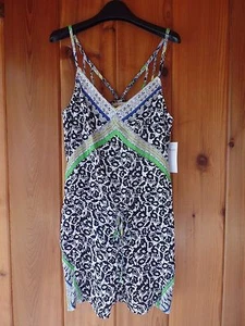 New Ella Moss Romper Printed Size S Rayon Crepe - Picture 1 of 6