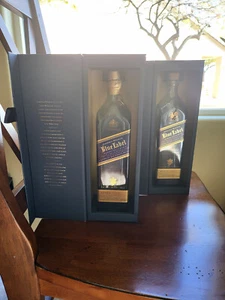 2x Johnnie Walker Blue Label Empty Liquor Bottle Scotch Whiskey & Display Box - Picture 1 of 9
