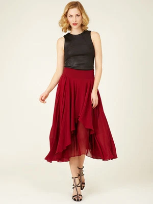 RRP $350 WHAT GOES AROUND COMES AROUND LAYERED SILK SKIRT L . — 第 1/3 张图片