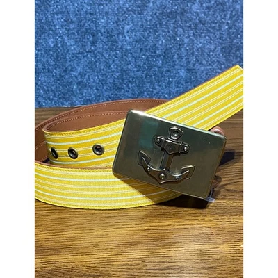 Vintage Lauren Ralph Lauren Women's M Solaire Striped Fabric Belt Anchor Buckle - Image 1 of 4