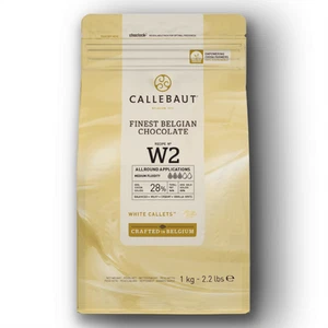Callebaut W2 White Chocolate Callets Finest Belgian Baking Chocolate Drops - 1kg - Picture 1 of 5