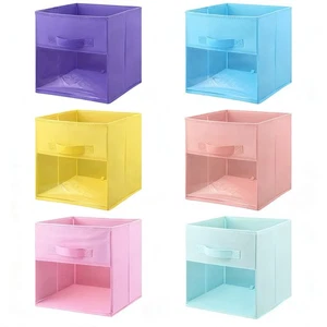 6 Foldable Storage Baskets with Transparent Window Design for Easy Organizing - Picture 1 of 8