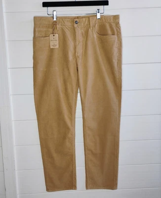 Pantalones de pana teñidos de vellón rojo 36 x 30 beige BROOKS BROTHERS para hombre nuevos con etiquetas Foto 1 de 4
