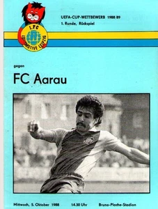 Programm Lokomotive Liepzig - Aarau UEFA-Pokal 1988-89 - Bild 1 von 1