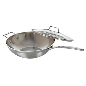 Baccarat iconiX Stainless Steel Wok with Lid & Helper Handle 32cm - Picture 1 of 2