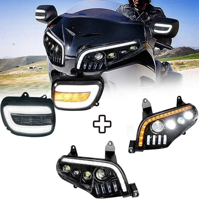 Faro delantero LED intermitente luces de espejo retrovisor para Honda Goldwing GL1800 2001-2017 Foto 1 de 4