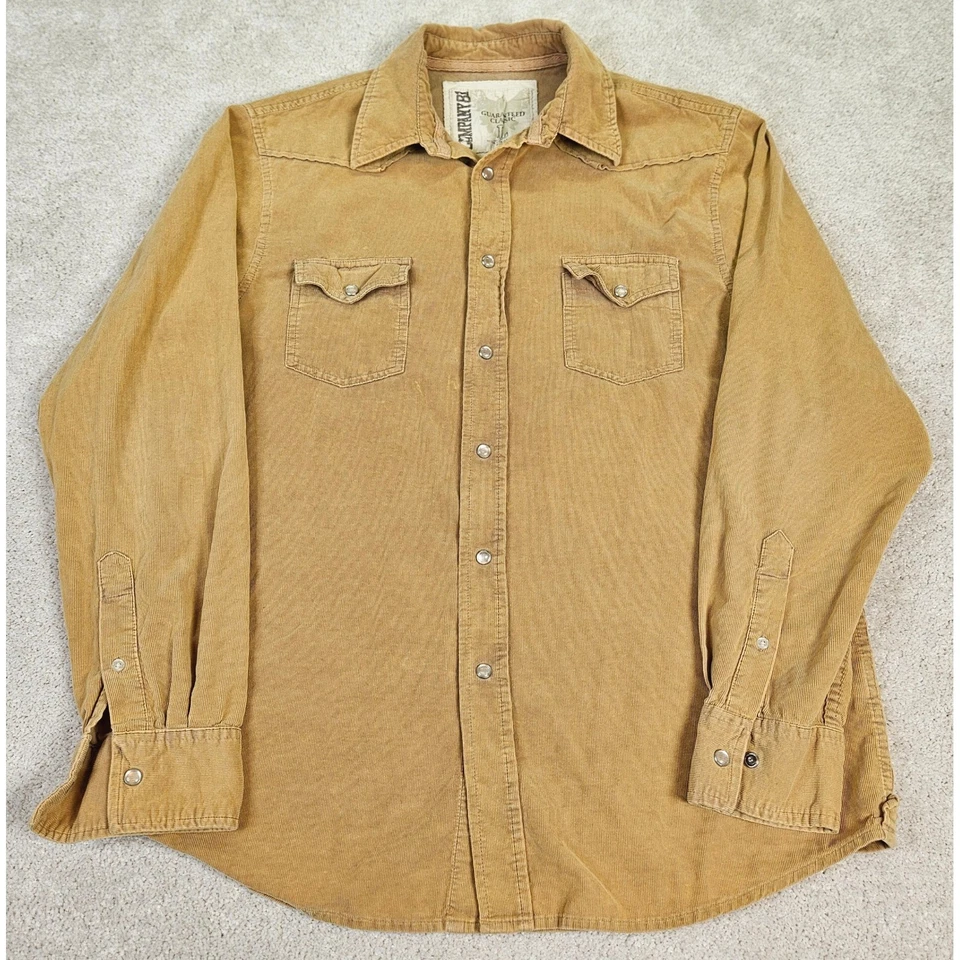 Company 81 Men's Corduroy Western Pearl Snap Button Shirt Size L Tan Long Sleeve - Image 1 of 4