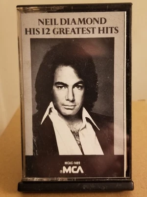 Neil Diamond, His 12 Greatest Hits (Cassette Tape 📼)1974 MCA REC Tested VGC ✔️ - Image 1 of 4