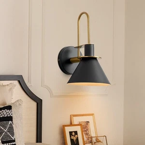 E27 Industrie Wandleuchte Vintage schwarz Wandleuchter Metall Wandleuchte Leuchte - Bild 1 von 8