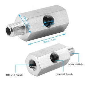˜Öldrucksensor-Adapter NPT T-Stück Auf 1/8 Zoll Auf M10x1 0 - Bild 1 von 22