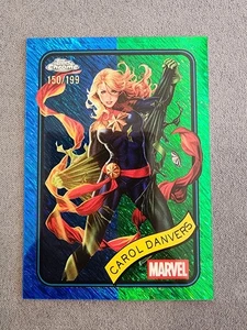 2025 Topps Cromo Marvel Carol Danvers Azul Verde Brillo Refractor/199 - Imagen 1 de 2