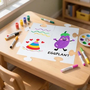 24 Pieces Blank Jigsaw Puzzle Educational for Family Activities Templates - Picture 1 of 6