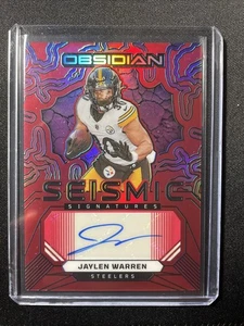 2024 Panini Obsidian Jaylen Warren Seismic Signatures Red 01/75 Auto - Picture 1 of 2