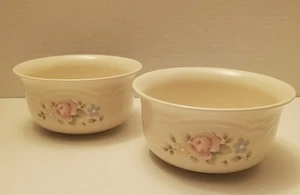 Set Of 2 Pfaltzgraff Copyright USA Tea Rose Bowls 3" Tall 5 1/2" Diameter - Picture 1 of 6