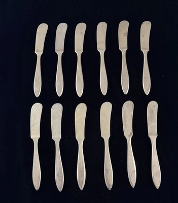 Dirigold Dirilyte Goldware Regal Flatware Butter Spreaders Lot of 12 One Dozen - Image 1 of 4