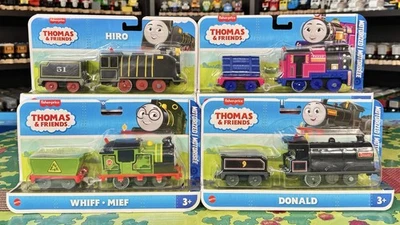 LOTE DE 4 motores de tren de juguete motorizados Thomas - Donald Whiff Hiro Ashima NUEVO EN CAJA Foto 1 de 4