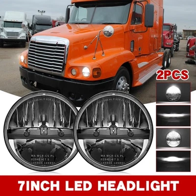For Freightliner Century Class 7inch Round LED Headlights Hi/Lo Beam Light Pair - Image 1 of 4
